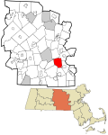 Worcester County Massachusetts incorporated and unincorporated areas Grafton highlighted